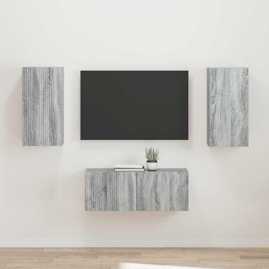 Set mobile TV 2 pcs Grigio Sonoma Legno multistrato 3408967
