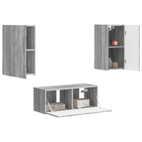 Set mobile TV 2 pcs Grigio Sonoma Legno multistrato 3408967