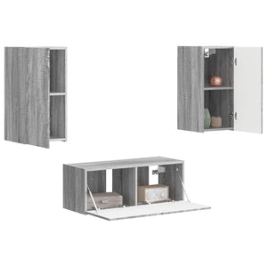 Set mobile TV 2 pcs Grigio Sonoma Legno multistrato 3408967
