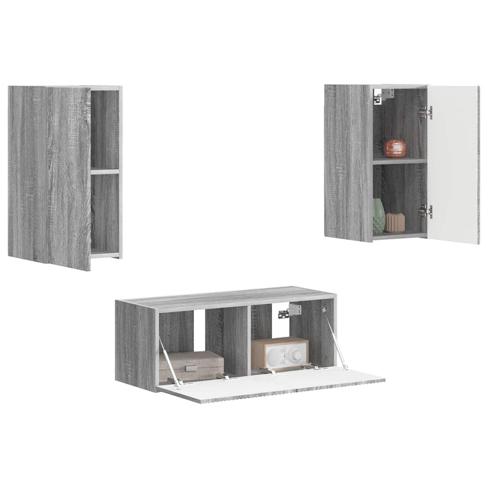 Set mobile TV 2 pcs Grigio Sonoma Legno multistrato 3408967