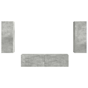 Set mobile TV 2 pcs Grigio cemento Legno multistrato 3408973