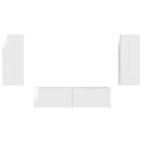 Set mobile TV 2 pcs Bianco Lucido Legno multistrato 3408974