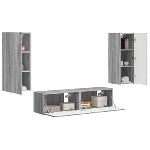 Set mobile TV 2 pcs Grigio Sonoma Legno multistrato 3408976