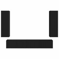 Set mobile TV Montaggio a parete 3 pcs Nero Legno multistrato 3408980