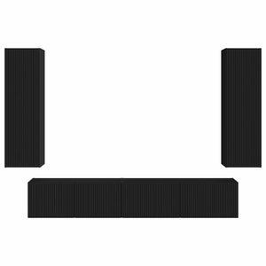 Set mobile TV Montaggio a parete 3 pcs Nero Legno multistrato 3408980