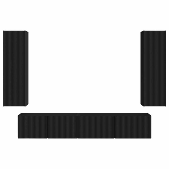 Set mobile TV Montaggio a parete 3 pcs Nero Legno multistrato 3408980