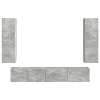 Set mobile TV 3 pcs Grigio cemento Legno multistrato 3408982