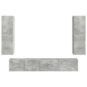 Set mobile TV 3 pcs Grigio cemento Legno multistrato 3408982