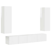 Set mobile TV 3 pcs Bianco Lucido Legno multistrato 3408983