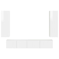 Set mobile TV 3 pcs Bianco Lucido Legno multistrato 3408983