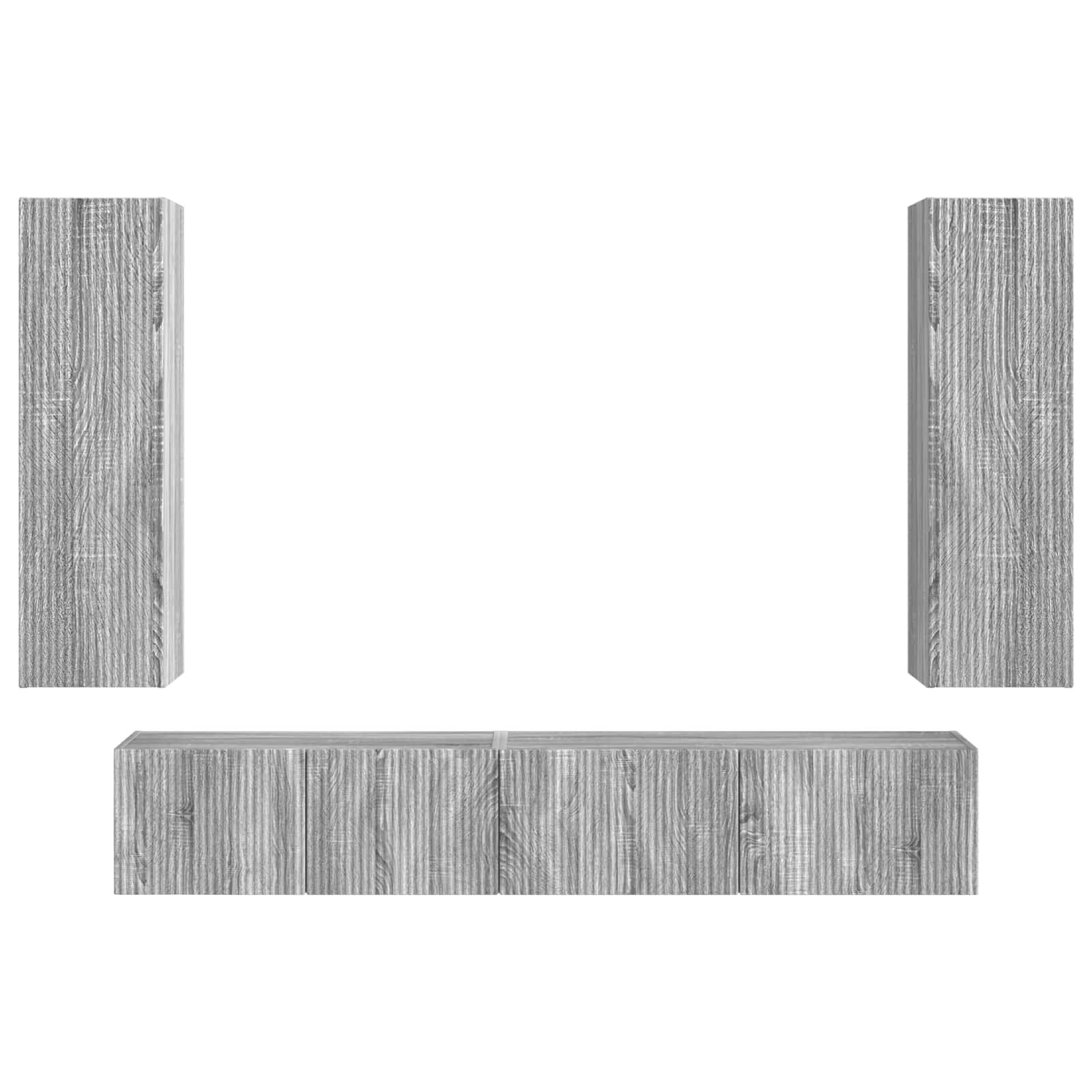 Set mobile TV 3 pcs Grigio Sonoma Legno multistrato 3408985