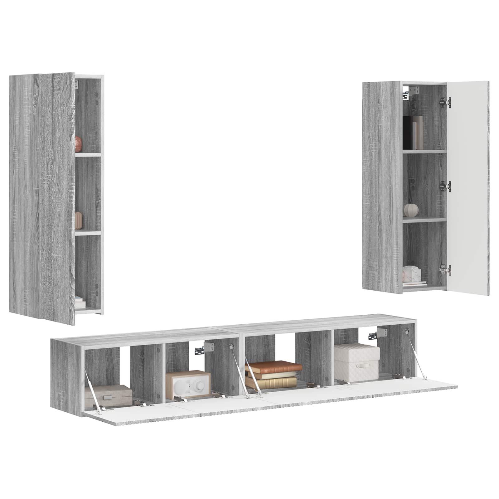 Set mobile TV 3 pcs Grigio Sonoma Legno multistrato 3408985