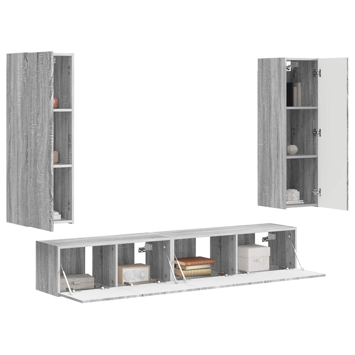 Set mobile TV 3 pcs Grigio Sonoma Legno multistrato 3408985