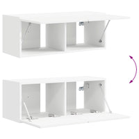 Set mobile TV Montaggio a parete 2 pcs Bianco Legno multistrato 3408988