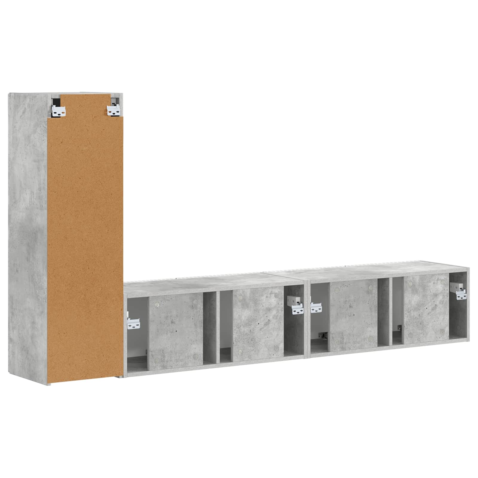 Set mobile TV 2 pcs Grigio cemento Legno multistrato 3408991