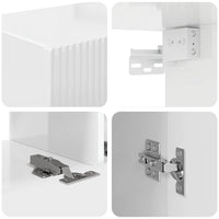 Set mobile TV 2 pcs Bianco Lucido Legno multistrato 3408992