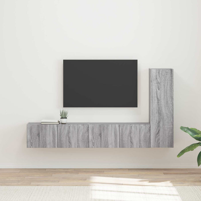 Set mobile TV 2 pcs Grigio Sonoma Legno multistrato 3408994