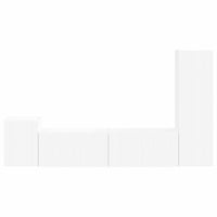 Set mobile TV Montaggio a parete 4 pcs Bianco Legno multistrato 3408997