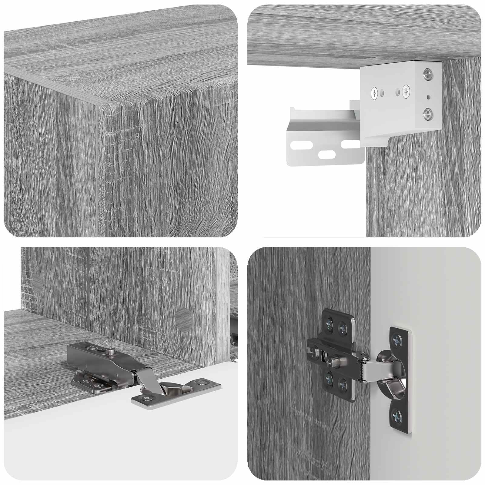 Set mobile TV 4 pcs Grigio Sonoma Legno multistrato 3409003