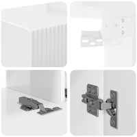 Set mobile TV 3 pcs Bianco Lucido Legno multistrato 3409010