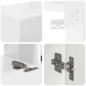 Set mobile TV 3 pcs Bianco Lucido Legno multistrato 3409010