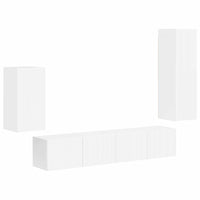 Set mobile TV 3 pcs Bianco Lucido Legno multistrato 3409010