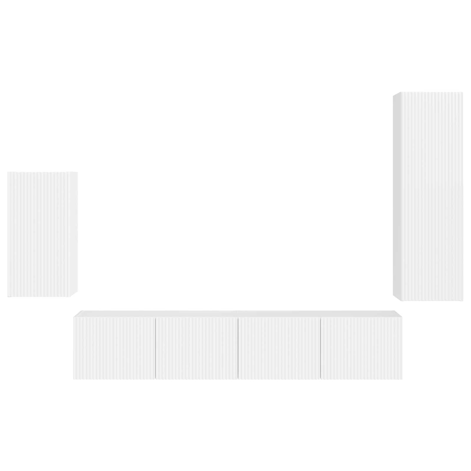 Set mobile TV 3 pcs Bianco Lucido Legno multistrato 3409010