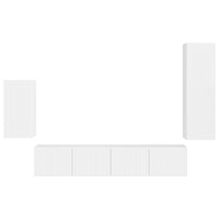 Set mobile TV 3 pcs Bianco Lucido Legno multistrato 3409010