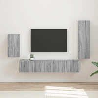 Set mobile TV 3 pcs Grigio Sonoma Legno multistrato 3409012