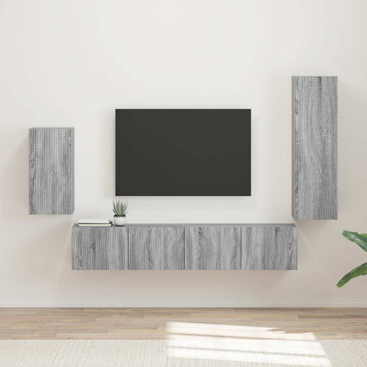 Set mobile TV 3 pcs Grigio Sonoma Legno multistrato 3409012