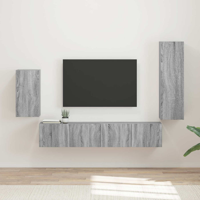 Set mobile TV 3 pcs Grigio Sonoma Legno multistrato 3409012