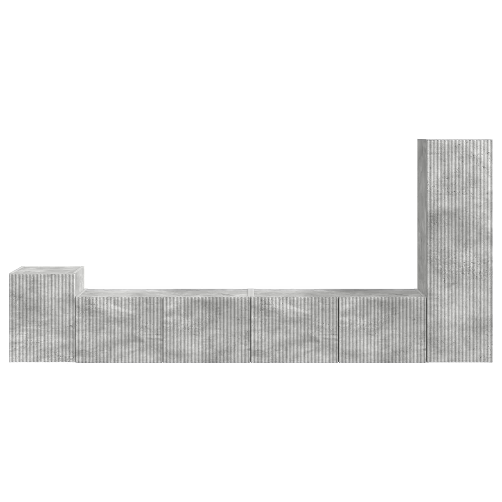 Set mobile TV 3 pcs Grigio cemento Legno multistrato 3409018