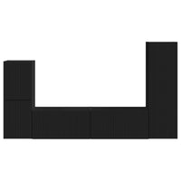 Set mobile TV Montaggio a parete 4 pcs Nero Legno multistrato 3409025