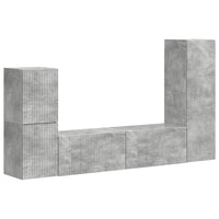 Set mobile TV 4 pcs Grigio cemento Legno multistrato 3409027