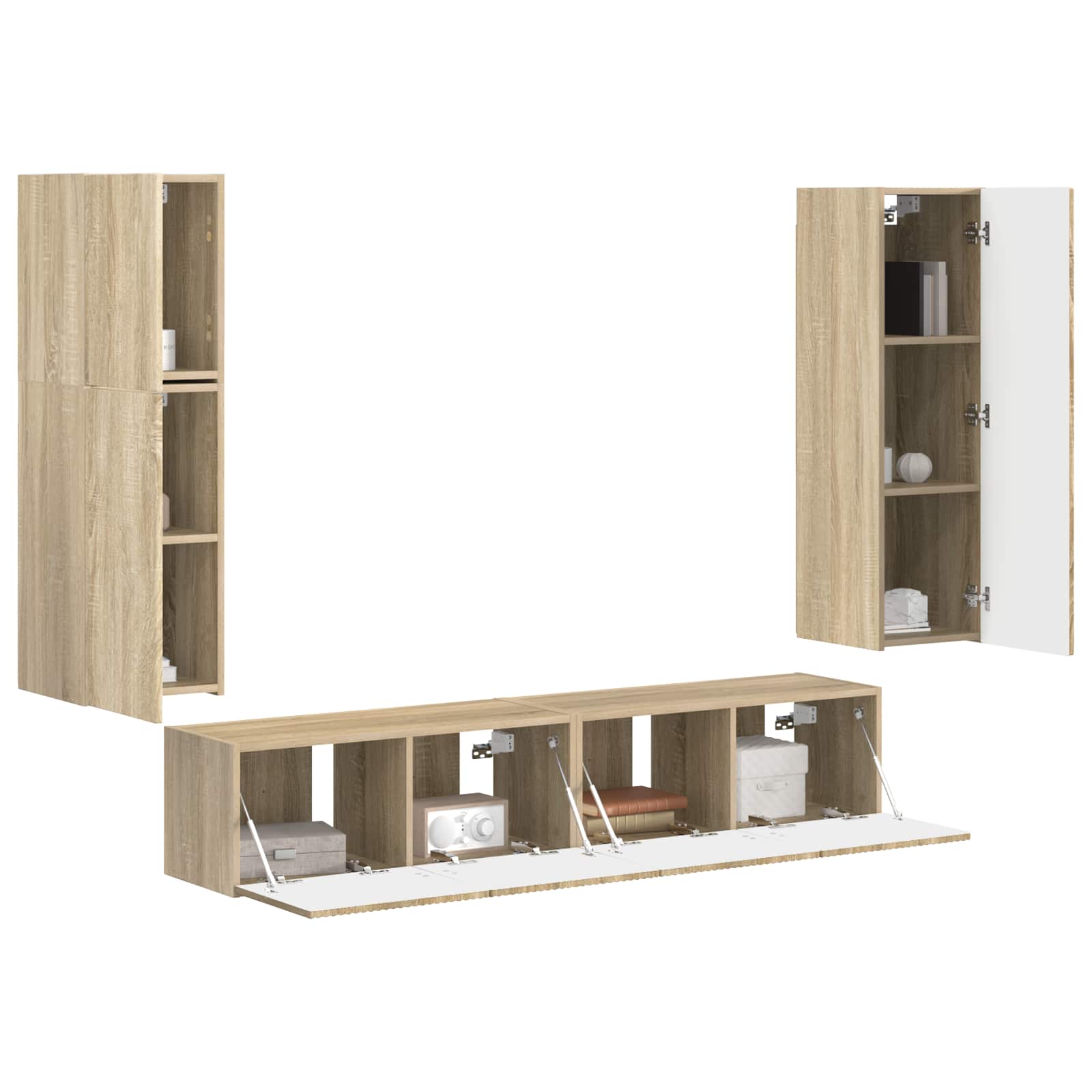 Set mobile TV 4 pcs Rovere Sonoma Legno multistrato 3409035