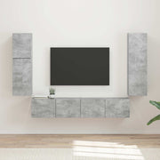 Set mobile TV 4 pcs Grigio cemento Legno multistrato 3409036