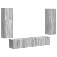 Set mobile TV 4 pcs Grigio Sonoma Legno multistrato 3409039