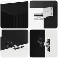 Set mobile TV Montaggio a parete 4 pcs Nero Legno multistrato 3409043