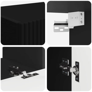 Set mobile TV Montaggio a parete 4 pcs Nero Legno multistrato 3409043