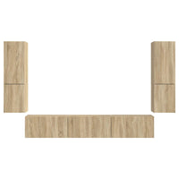 Set mobile TV 4 pcs Rovere Sonoma Legno multistrato 3409044