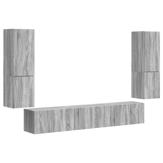 Set mobile TV 4 pcs Grigio Sonoma Legno multistrato 3409048