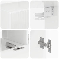 Set mobile TV 6 pcs Bianco Lucido Legno multistrato 3409064
