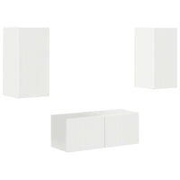 Set mobile TV 6 pcs Bianco Lucido Legno multistrato 3409064