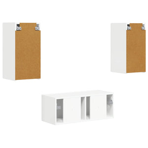 Set mobile TV 6 pcs Bianco Lucido Legno multistrato 3409064