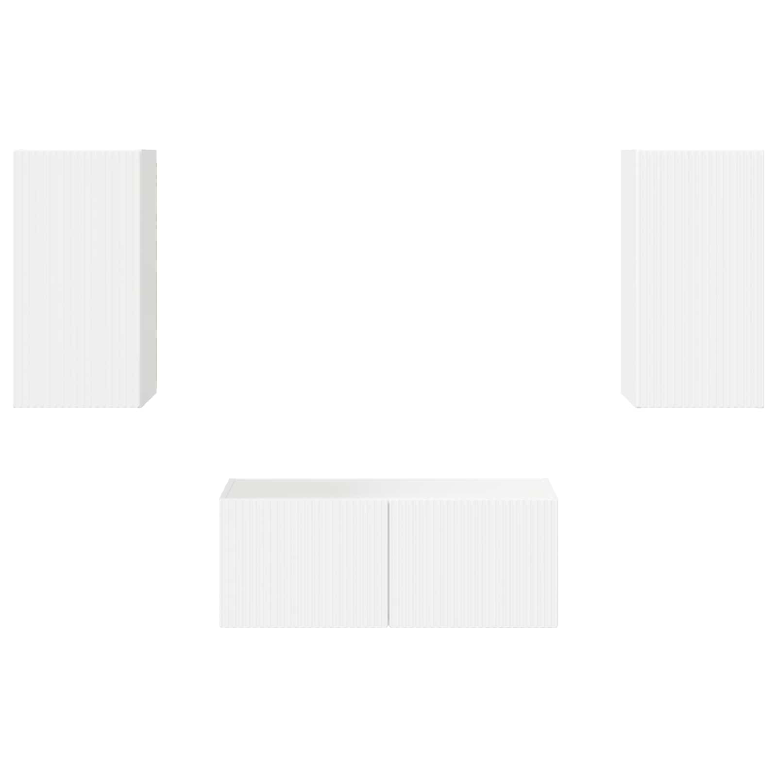 Set mobile TV 6 pcs Bianco Lucido Legno multistrato 3409064
