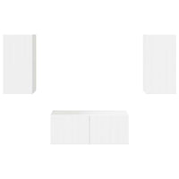 Set mobile TV 6 pcs Bianco Lucido Legno multistrato 3409064