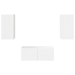 Set mobile TV 6 pcs Bianco Lucido Legno multistrato 3409064