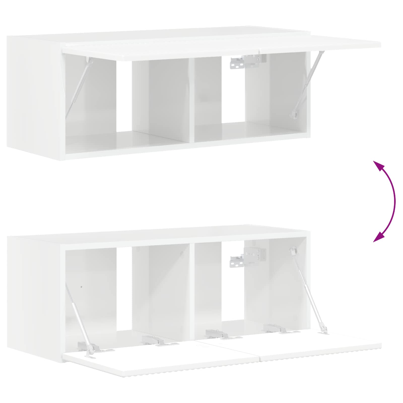 Set mobile TV 6 pcs Bianco Lucido Legno multistrato 3409064