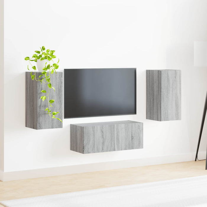 Set mobile TV 6 pcs Grigio Sonoma Legno multistrato 3409066