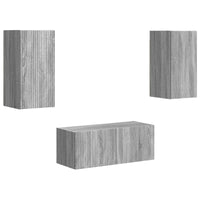 Set mobile TV 6 pcs Grigio Sonoma Legno multistrato 3409066